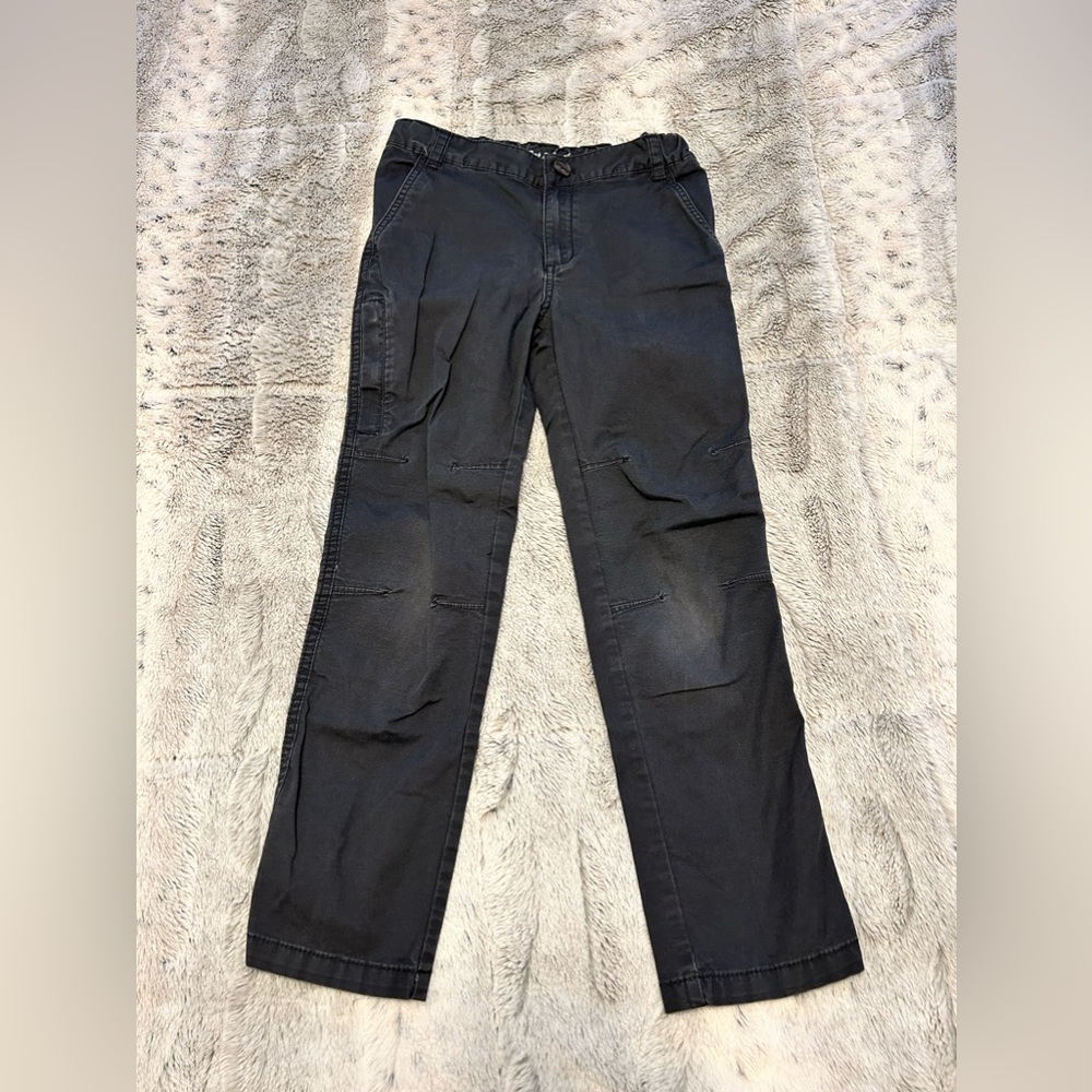 EUC Boys Slim Cat & Jack Dark Blue Pants Sz 10 W Snap Button, Elasticity Waist